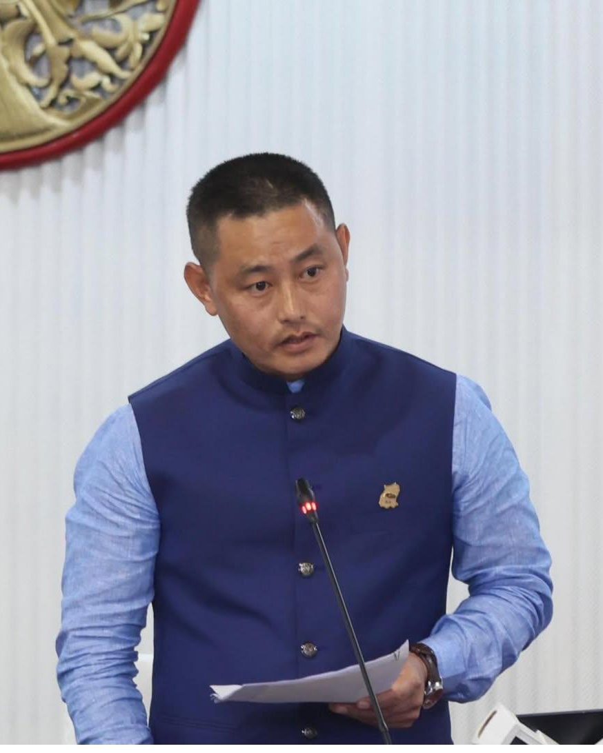 Erung Tenzing Lepcha addressing the Sikkim Legislative Assembly